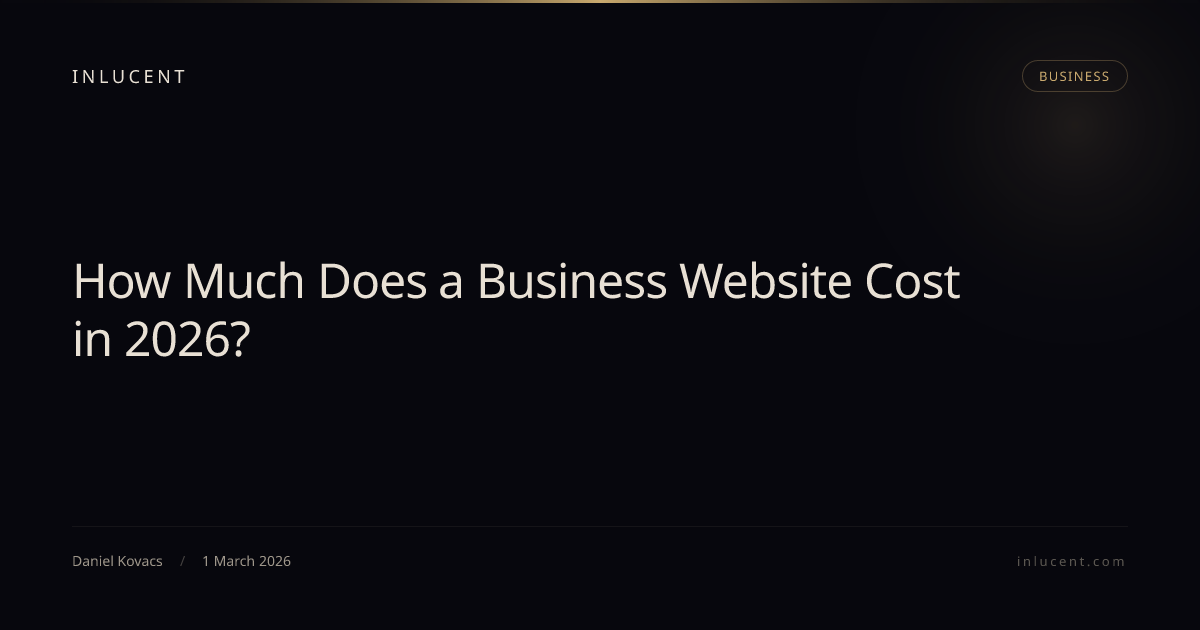 How Much Does a Business Website Cost in 2026? — Inlucent
